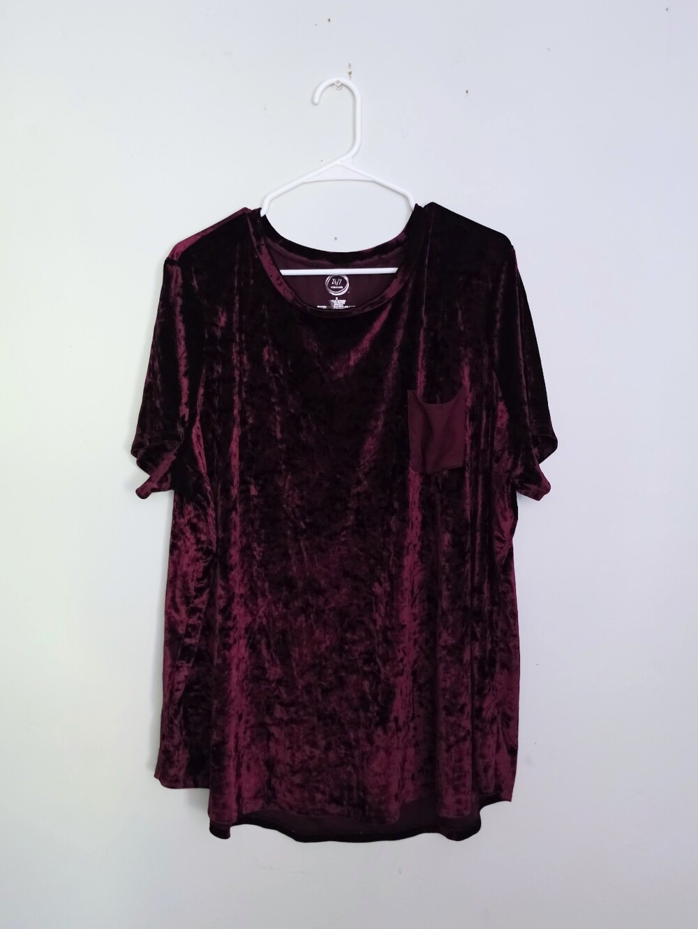 Maurice's  Berry Crushed Velvet Pocket Tee